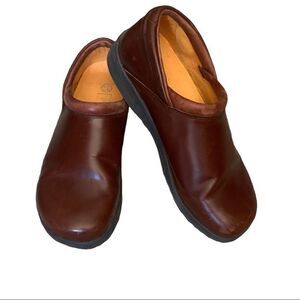 Pothia Rainier 400 Brown Leather Slip On Clogs Size 39
